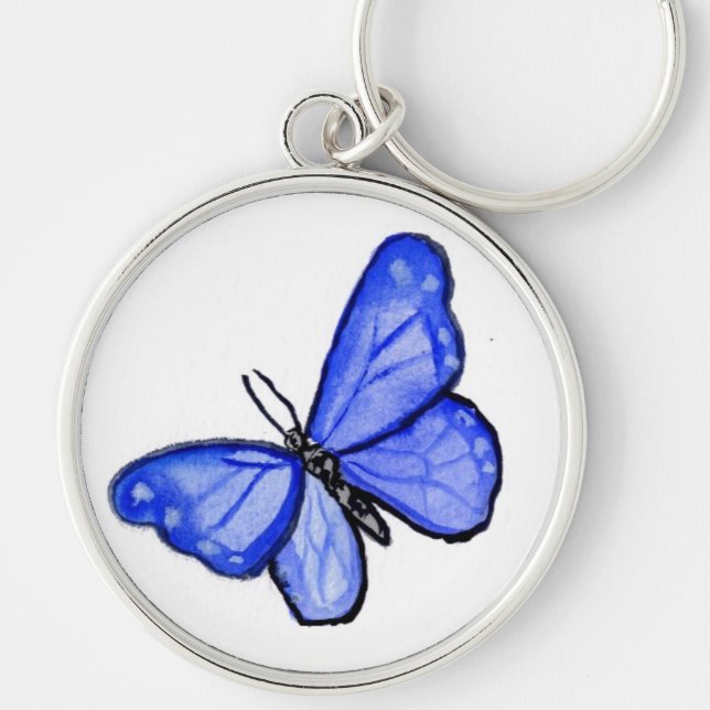 Porte-clés Pendentif de papillon bleu Porte - clés (Devant)