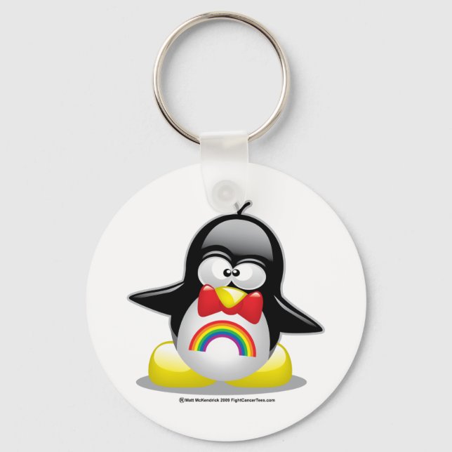 Porte-clés Penguin arc-en-ciel LGBT (Recto)