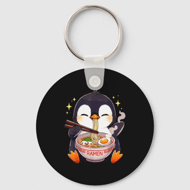 Porte-clés Penguin Eating Ramen  (Recto)
