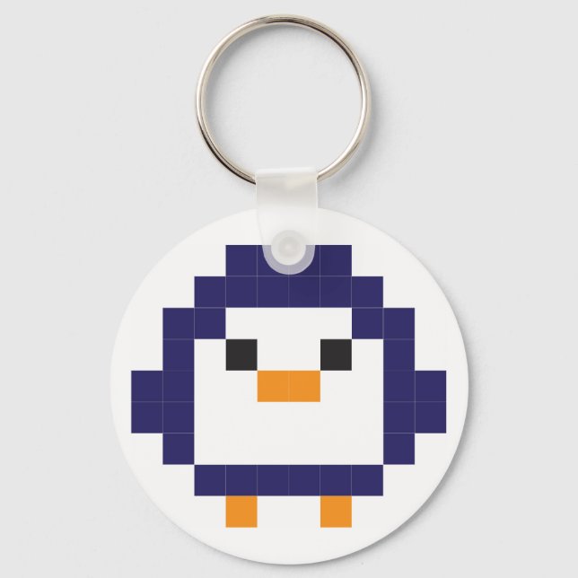Porte-clés Penguin - pixel art (Recto)
