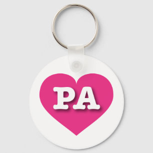 Porte-clés Pennsylvanie Hot Pink Heart - I love PA