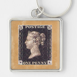 Porte-clés Penny Black Postage Timbre