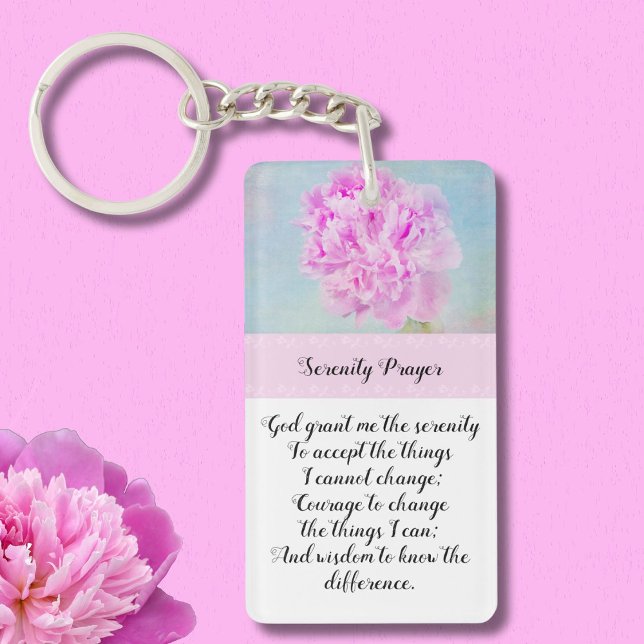 Porte-clés Pensée de sérénité Pivoine rose (Créateur téléchargé)