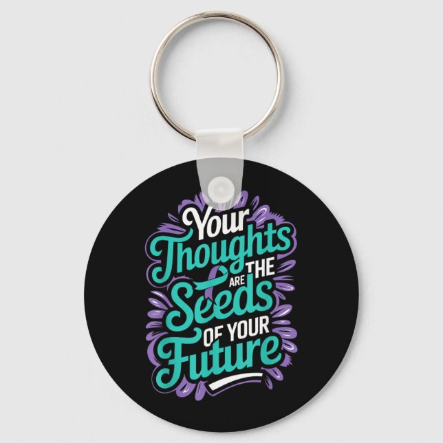 Porte-clés Pensées Graines De Santé Mentale Future Suicide (Recto)