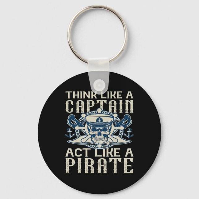 Porte-clés Penser Comme Un Capitaine Agir Comme Un Capitaine  (Recto)