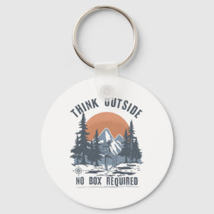 Porte-clés Pensez à l'extérieur aucune boîte requise drôle ra