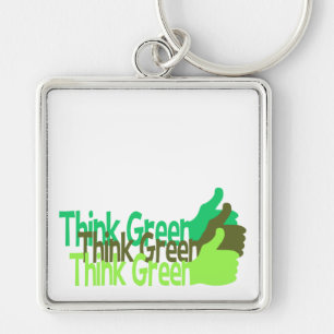 Porte-clés Pensez Green Premium grand porte - clé, personnali