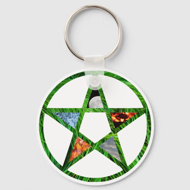Porte-clés Pentacle avec éléments (Recto)