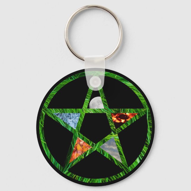 Porte-clés Pentacle avec éléments (Recto)