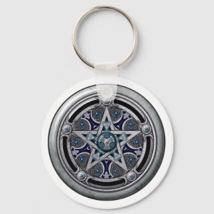 Porte-clés Pentacle féminin de l'Argent Pagan