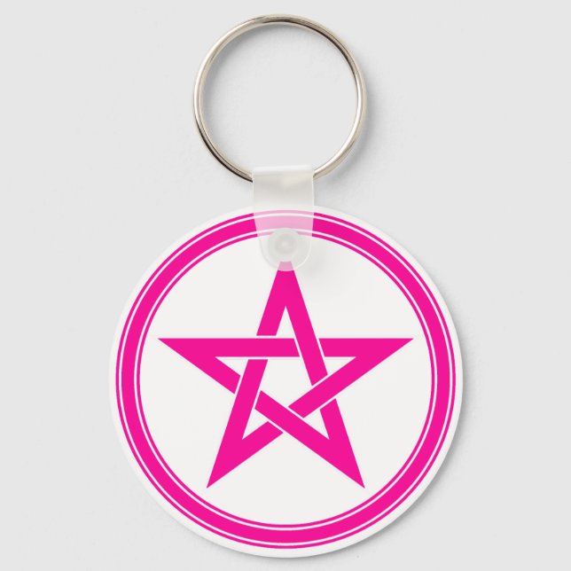 Porte-clés pentacle rose (Recto)