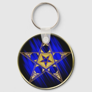 Porte-clés Pentagone étoilé avec l'étoile à l'envers