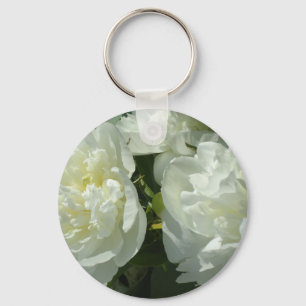 Porte-clés Peonies blanches