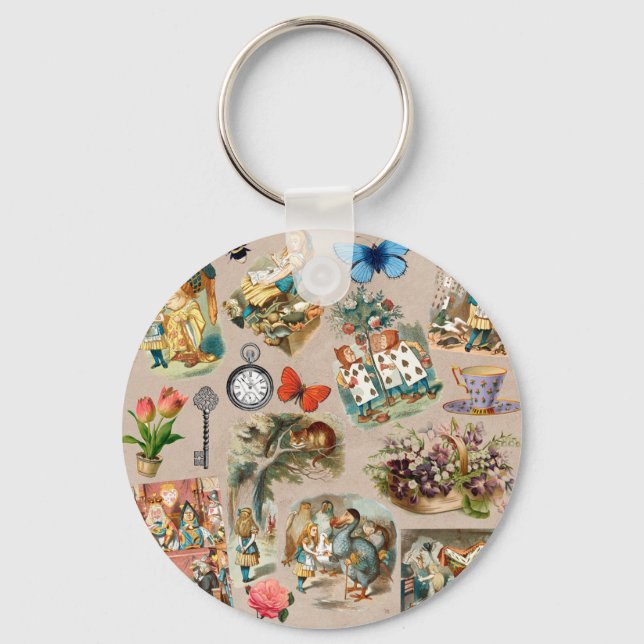 Porte-clés Pépinière Alice Colorée Classique des années 1800  (Recto)