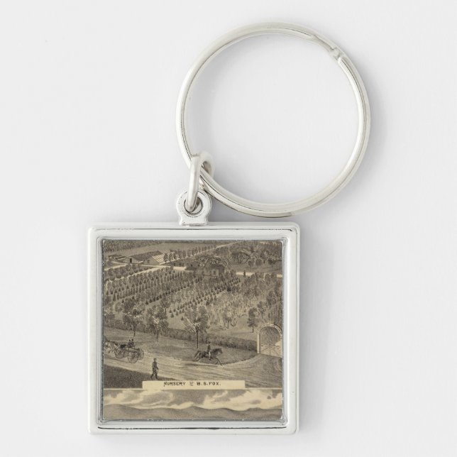 Porte-clés Pépinière de renards, res, verger (Devant)