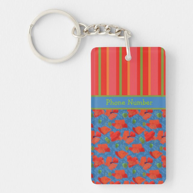 Porte-clés Pépites, Stripes : Porte - clé Oblong Chic (Devant)