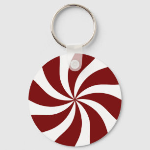 Porte-clés Peppermenthe Candy Swirl Rouge et blanc