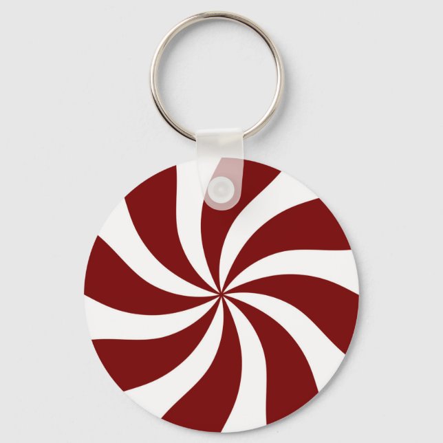 Porte-clés Peppermenthe Candy Swirl Rouge et blanc (Recto)