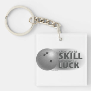 Porte-clés Perdre Compétence Gagner Chance Bowling Gris