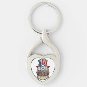 Porte-clés Père Esquimau Américain Patriotique Vintage Chien