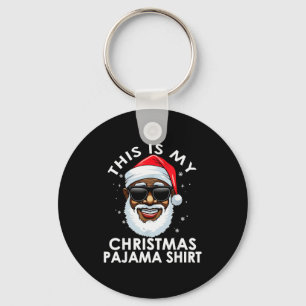 Porte-clés Père Noël afro-américain Chemise de pyjama de Noël
