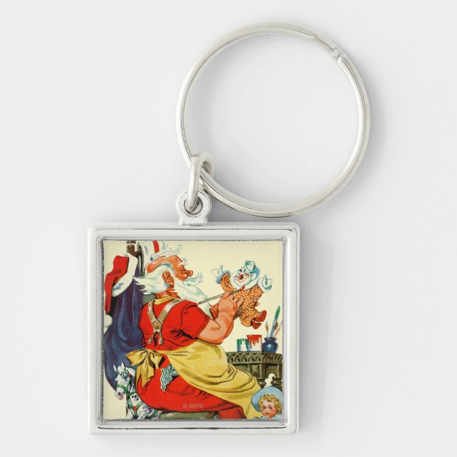 Porte-clés Père Noël au travail (Devant)