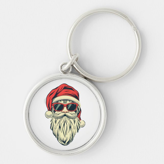 Porte-clés Père Noël avec des lunettes (Devant)