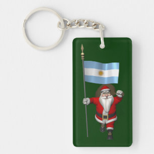 Porte-clés Père Noël Avec L'Ensigne D'Argentine