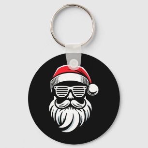 Porte-clés Père Noël avec lunettes de soleil et barbe pour No