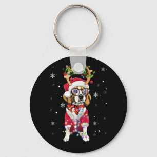 Porte-clés Père Noël Beagle renne Léger cadeaux de Noël