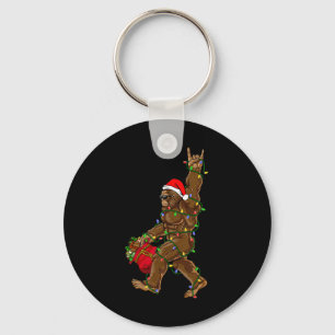Porte-clés Père Noël Bigfoot Lumières de Noël Rock Drôle Sasq