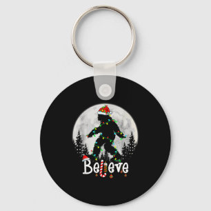 Porte-clés Père Noël Bigfoot Noël Sasquatch Croire Xmas Homme