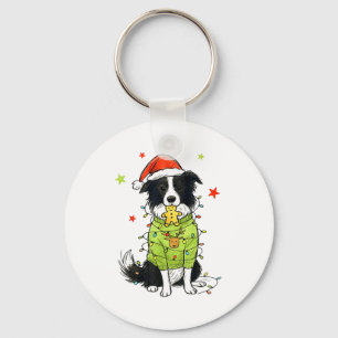Porte-clés Père Noël Border Collie Noël Border Collie Chien M