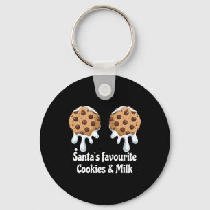 Porte-clés Père Noël Cookies Favoris Et Lait Femme
