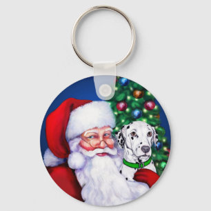 Porte-clés Père Noël Dalmatien à Noël