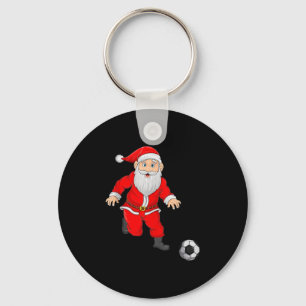 Porte-clés Père Noël de Noël jouant au football Soccer Xmas S
