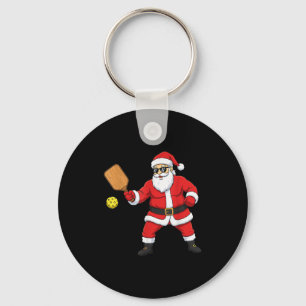 Porte-clés Père Noël de Noël jouant au Pickleball pour garçon