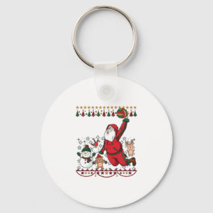 Porte-clés Père Noël de Noël Volleyball Bonhomme de neige Ren
