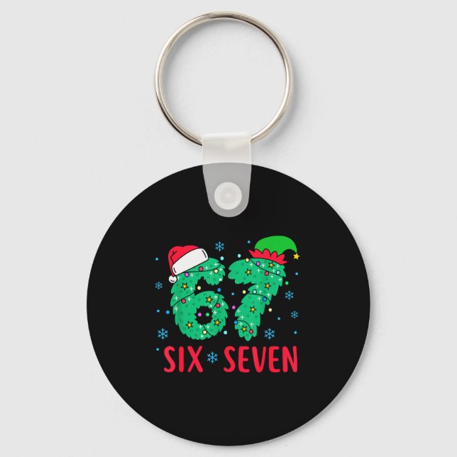 Porte-clés Père Noël dit six sept 67 Mème Noël Vacances 6 7 (Recto)