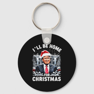 Porte-clés Père Noël Drôle de Noël Pyjama Je Serai à la Maiso