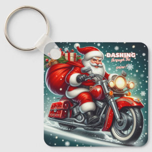 Porte-clés Père Noël en moto