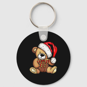 Porte-clés Père Noël en peluche chapeau Noël Pyjama Mignon X-