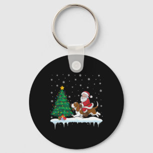 Porte-clés Père Noël équitation Pari Hound Chien Garçons Fill