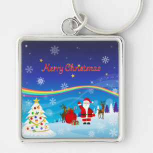 Porte-clés Père Noël et rennes