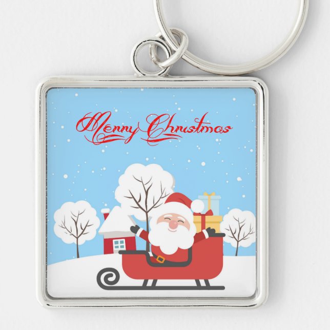 Porte-clés Père Noël et Sleigh (Devant)