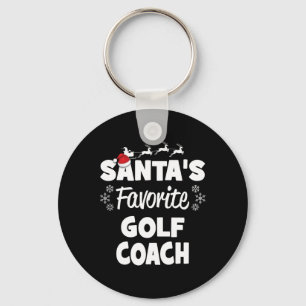 Porte-clés Père Noël Favori Golf Coach Fun Christmas Matching