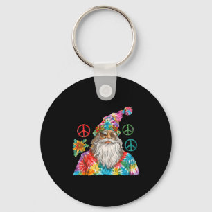 Porte-clés Père Noël gitan Hipe Tie Dye Groovy Noël