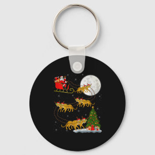 Porte-clés Père Noël Guépard Traîneau Volant Noël Magique Drô