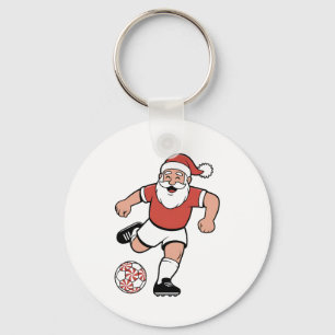 Porte-clés Père Noël Jouer au football Joueur de Noël Sport