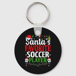 Porte-clés Père Noël Joueur de football favori Xmas Funny Noë